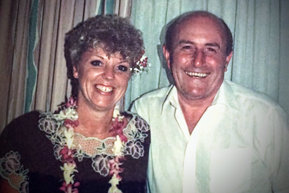 A photo of Joan Stewart and her husband John Stewart.