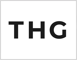 A logo for THG, The Hut Group.