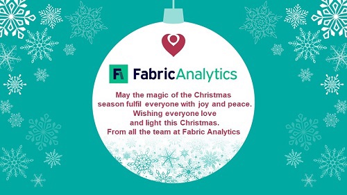 A graphic of a Christmas bauble reading 'Fabric Analytics: May the magic of the Christmas season fulfil everyone with joy and peace. Wishing everyone love and light this Christmas. From all the team at Fabric Analytics'.