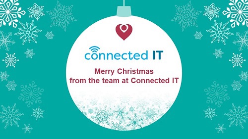 A graphic of a Christmas bauble reading 'Connected IT: Merry Christmas from the team at Connected IT'.