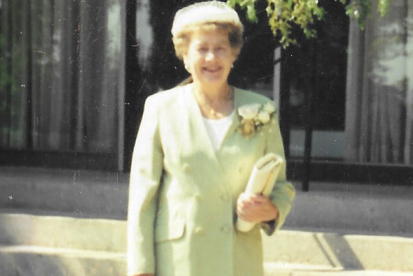 A photo of former Christie patient Hilda Grady in a formal outfit before she died.